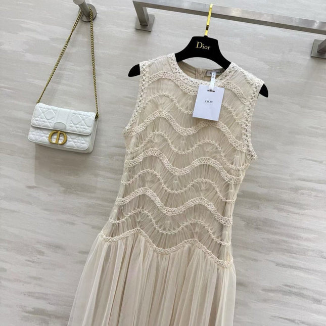DIOR 26S SLEEVELESS LACE MAXI DRESS 1400