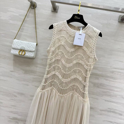 DIOR 26S SLEEVELESS LACE MAXI DRESS 1400