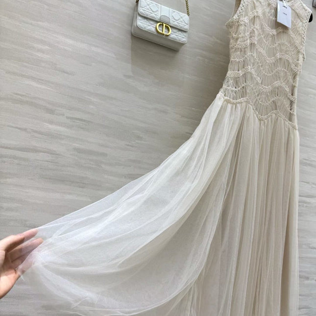 DIOR 26S SLEEVELESS LACE MAXI DRESS 1400