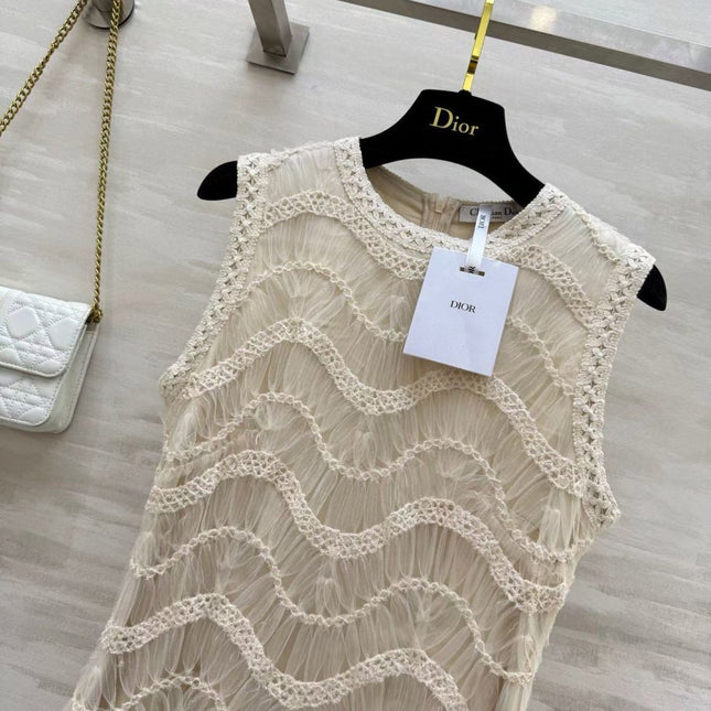 DIOR 26S SLEEVELESS LACE MAXI DRESS 1400