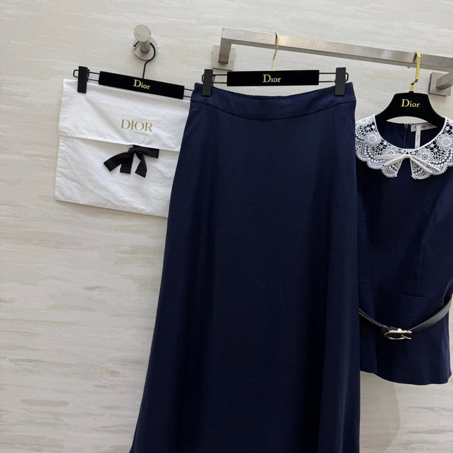 DIOR 26S TWO-PIECE SET WITH LACE-COLLAR TOP AND SKIRT 1386