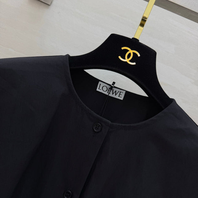 LOEWE 26S BELTED PUFF-SLEEVE SHIRT DRESS 565