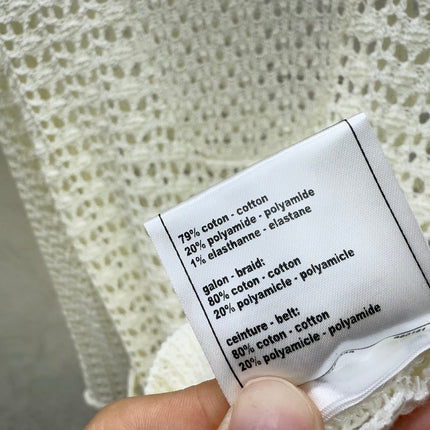 CHANEL 25S OPEN-KNIT WAIST-TIE SWEATER 528
