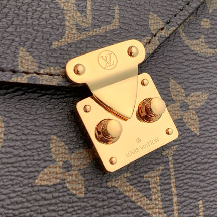 PHONE POUCH 17.5 IN BROWN MONOGRAM COATED CANVAS AND CALFSKIN