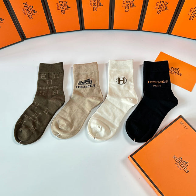 HERMES 26S CREW SOCKS 273918 (1 BOX)