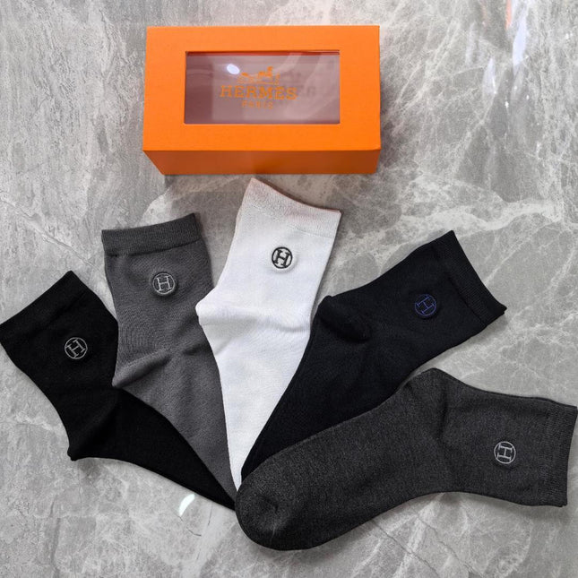HERMES 26S CREW SOCKS 317608 (1 BOX)