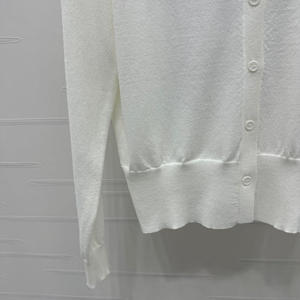 DIOR LONG-SLEEVE KNIT SWEATER WITH EMBROIDERED LOGO