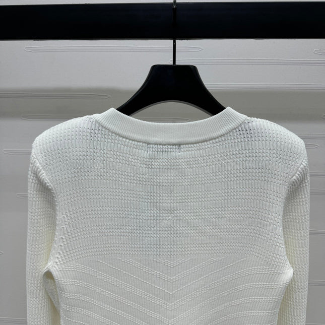 BALMAIN 25S KNITTED ROUND NECK LONG SLEEVE CARDIGAN 264243