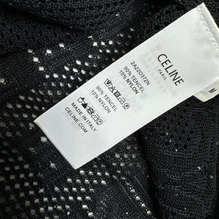CELINE SHORT-SLEEVE CROCHET TOP BLACK 274808