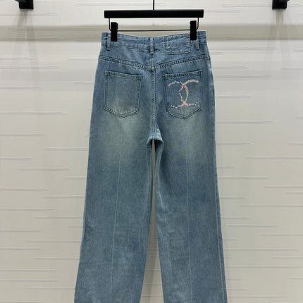 CHANEL 25S HIGH WAISTED DENIM PANTS 264194