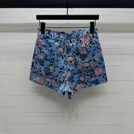 LV 25S PRINTED DENIM SHORTS 264196