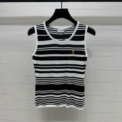 YSL 25S WHITE COLLARED TANK TOP 264089