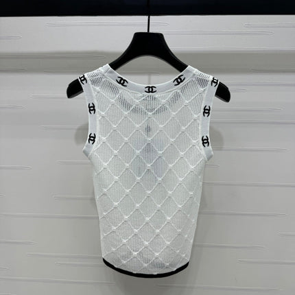 CHANEL 25S DIAMOND HOLLOW KNIT VEST 264033