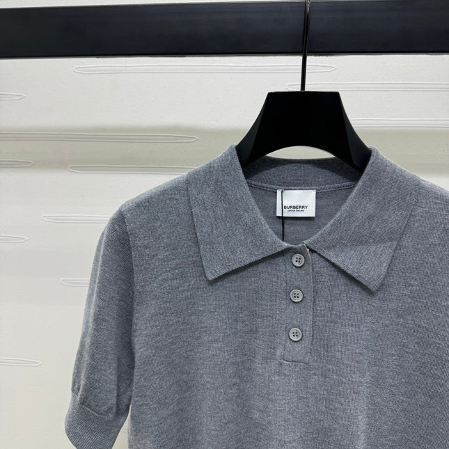 BURBERRY SHORT-SLEEVE KNITTED POLO SHIRT 274846