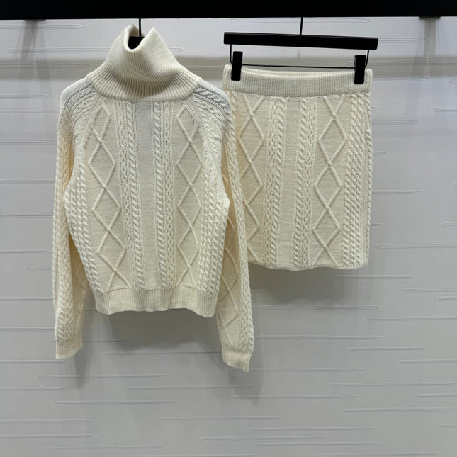 MIUMIU KNIT TOP AND SKIRT SET STYLE 751
