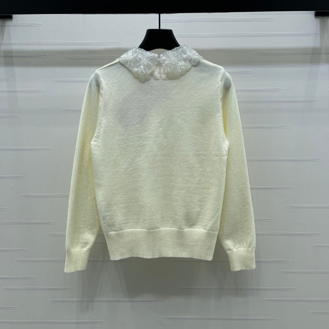 MIUMIU LACE-COLLAR SWEATER STYLE 815
