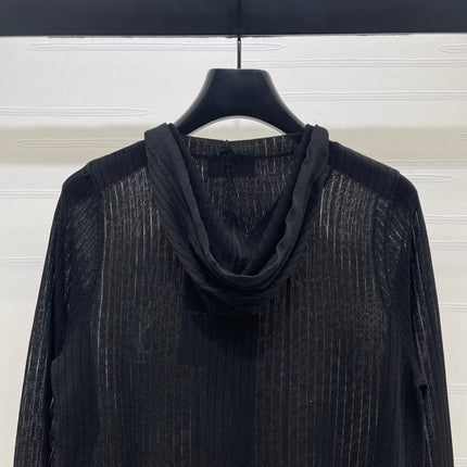YSL 26S ZIP UP HOODED CARDIGAN 390