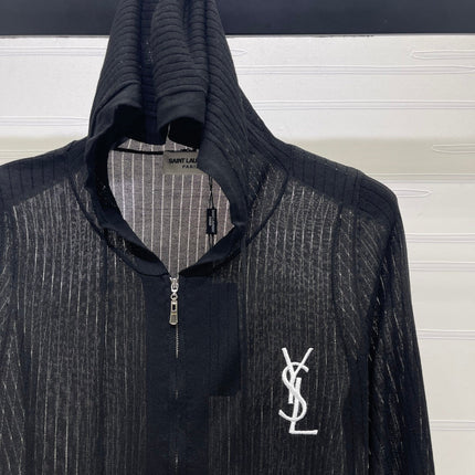 YSL 26S ZIP UP HOODED CARDIGAN 390