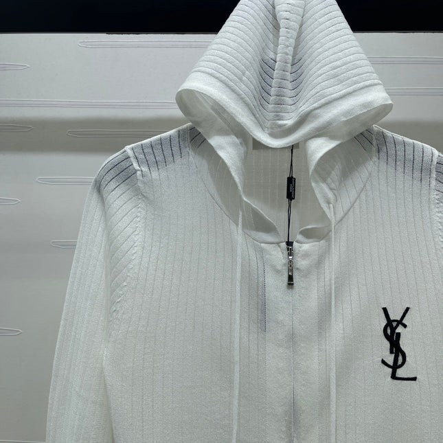 YSL 26S ZIP UP HOODED CARDIGAN 391