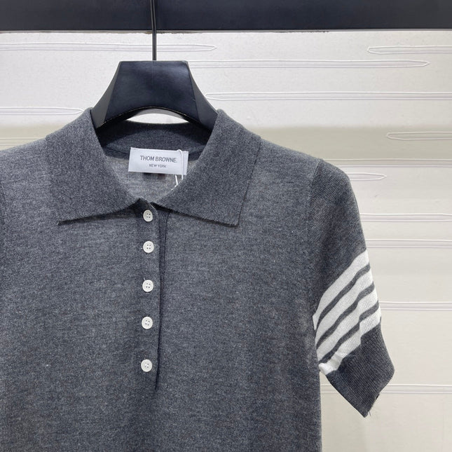 THOM 26S SHORT SLEEVE POLO KNIT TOP STYLE 257