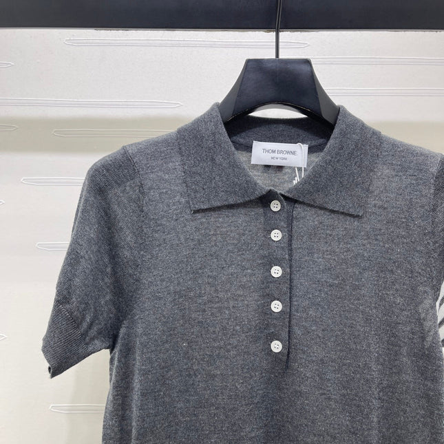THOM 26S SHORT SLEEVE POLO KNIT TOP STYLE 257