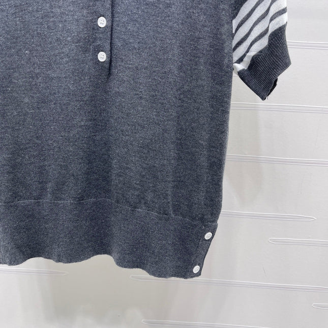 THOM 26S SHORT SLEEVE POLO KNIT TOP STYLE 257