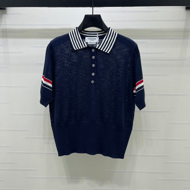 THOM 26S SHORT SLEEVE POLO KNIT TOP STYLE 258