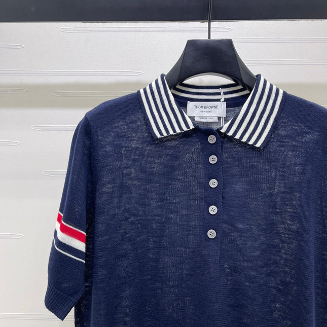 THOM 26S SHORT SLEEVE POLO KNIT TOP STYLE 258