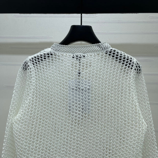 CHANEL 26S FLORAL OPENWORK KNIT CARDIGAN 1348