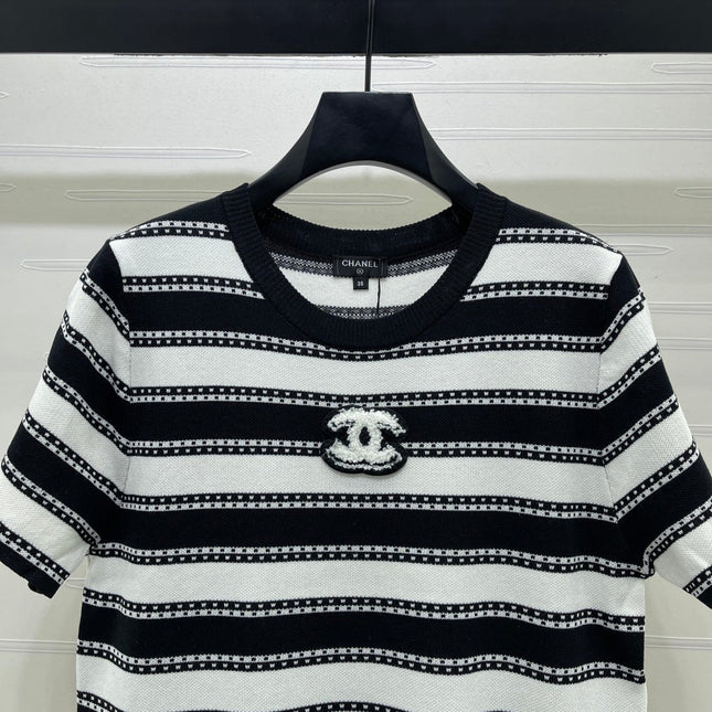 CHANEL 26S STRIPED KNIT MINI DRESS 1346