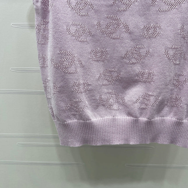 CHANEL 26S SLEEVELESS KNIT POLO TOP 1339