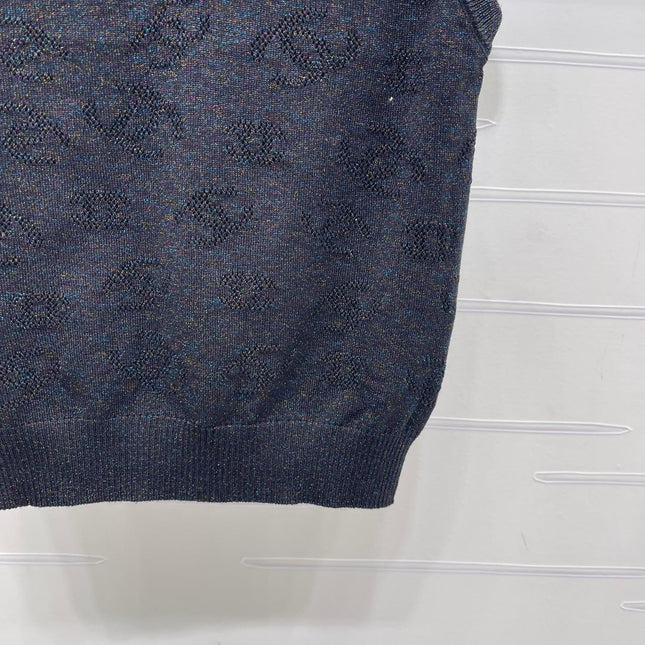 CHANEL 26S SLEEVELESS KNIT POLO TOP 1338