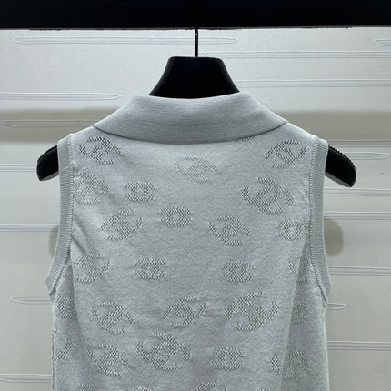 CHANEL 26S SLEEVELESS KNIT POLO TOP 1337