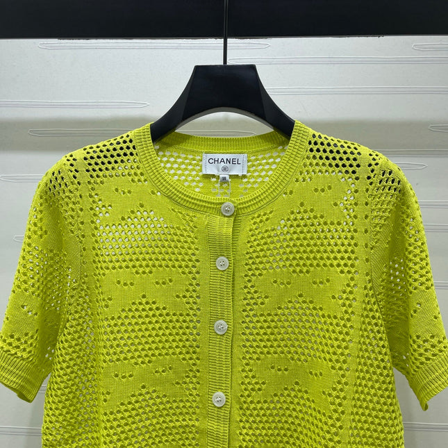 CHANEL 26S OPENWORK KNIT CARDIGAN 1335
