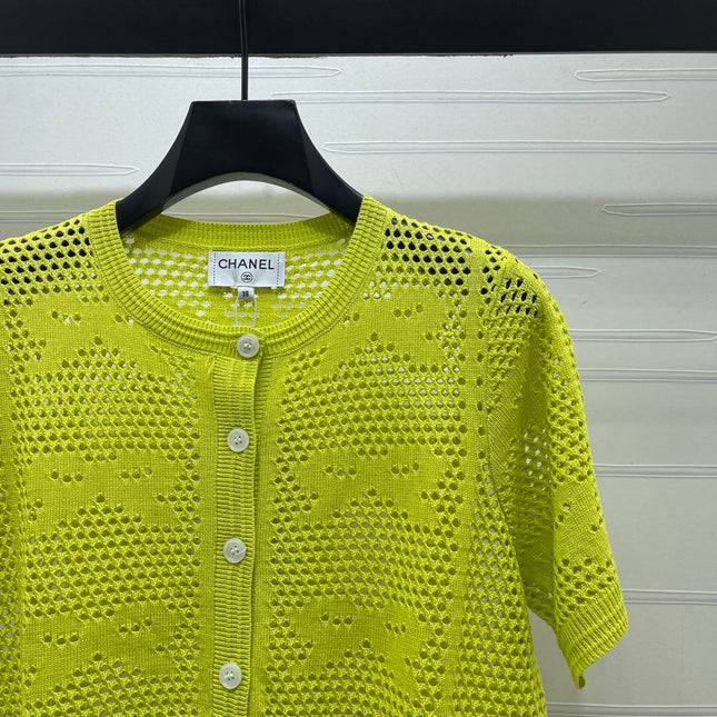 CHANEL 26S OPENWORK KNIT CARDIGAN 1335