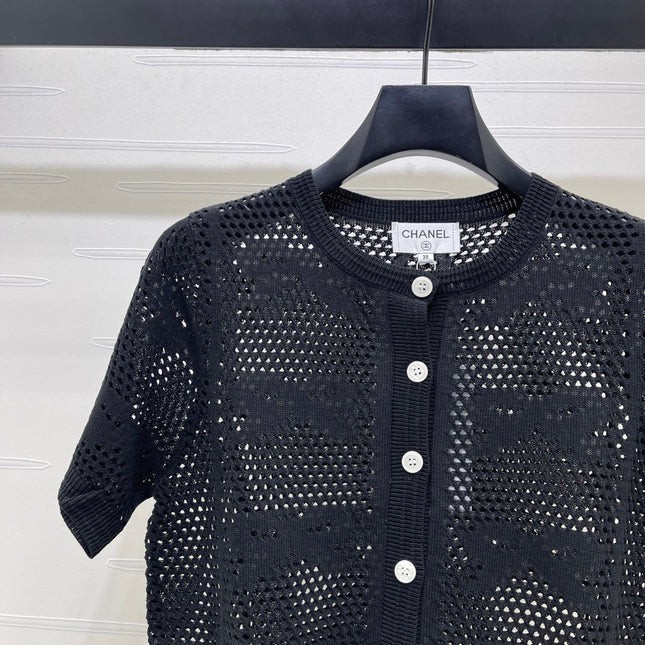 CHANEL 26S OPENWORK KNIT CARDIGAN 1334