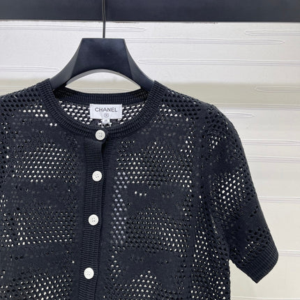 CHANEL 26S OPENWORK KNIT CARDIGAN 1334