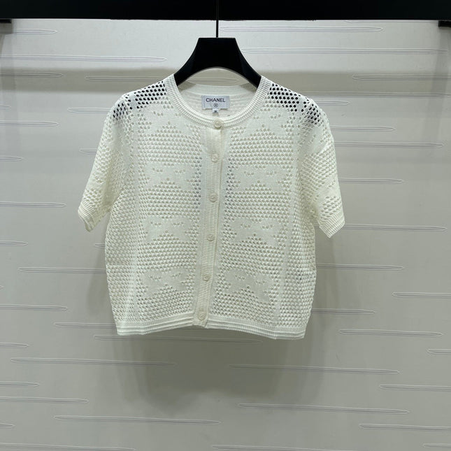 CHANEL 26S OPENWORK KNIT CARDIGAN 1333