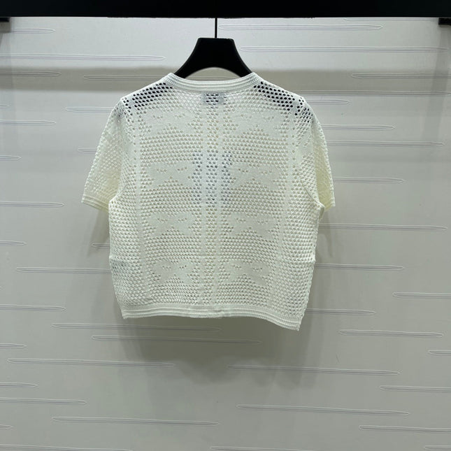 CHANEL 26S OPENWORK KNIT CARDIGAN 1333