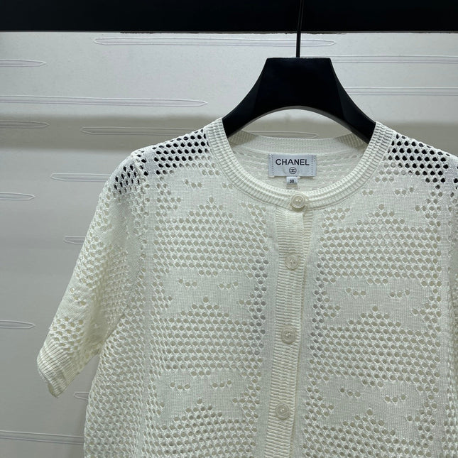 CHANEL 26S OPENWORK KNIT CARDIGAN 1333