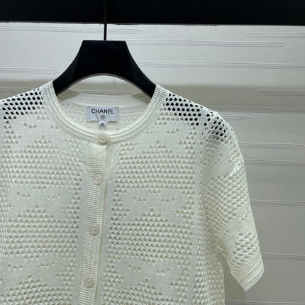 CHANEL 26S OPENWORK KNIT CARDIGAN 1333