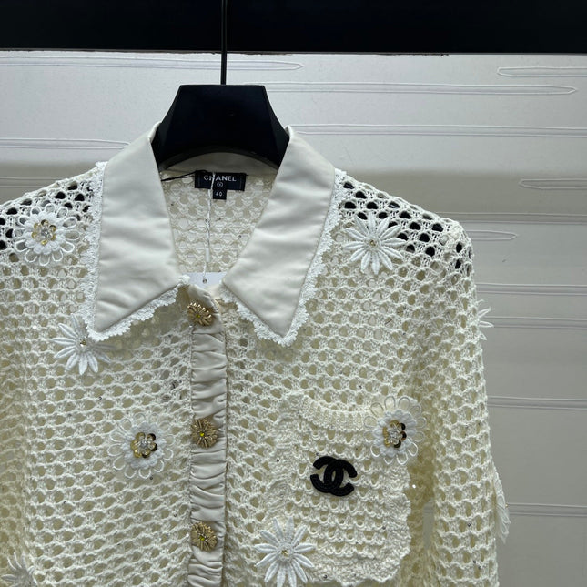 CHANEL 26S EMBELLISHED CROCHET JACKET 1322