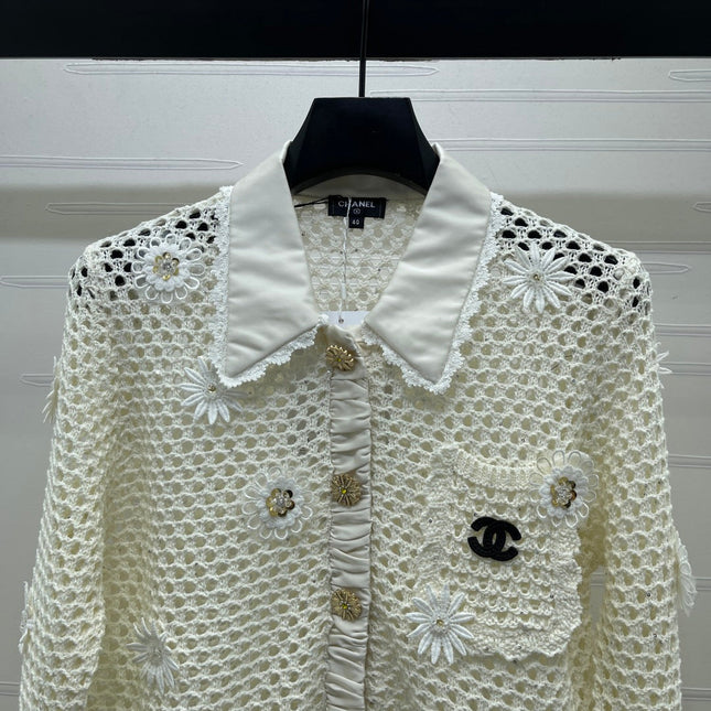 CHANEL 26S EMBELLISHED CROCHET JACKET 1322