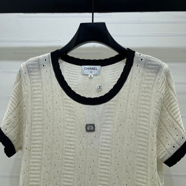 CHANEL 26S SHORT-SLEEVE KNIT TOP 1321