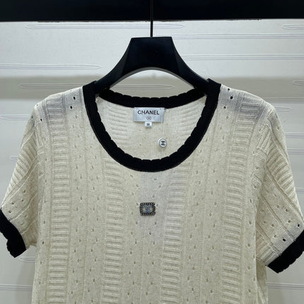CHANEL 26S SHORT-SLEEVE KNIT TOP 1321