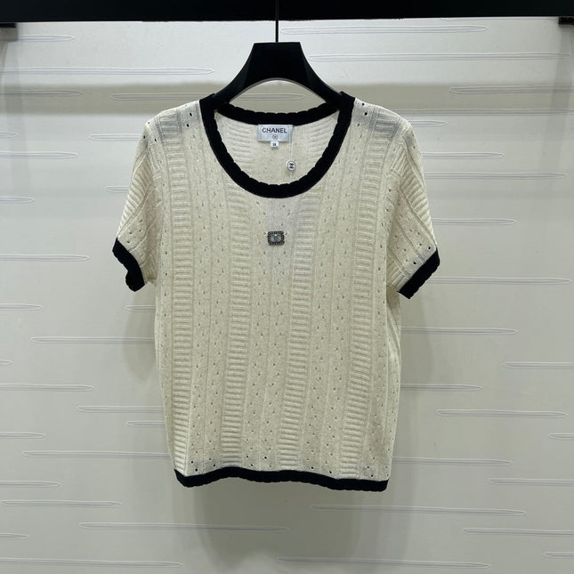 CHANEL 26S SHORT-SLEEVE KNIT TOP 1321