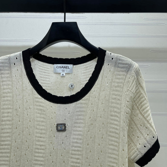 CHANEL 26S SHORT-SLEEVE KNIT TOP 1321