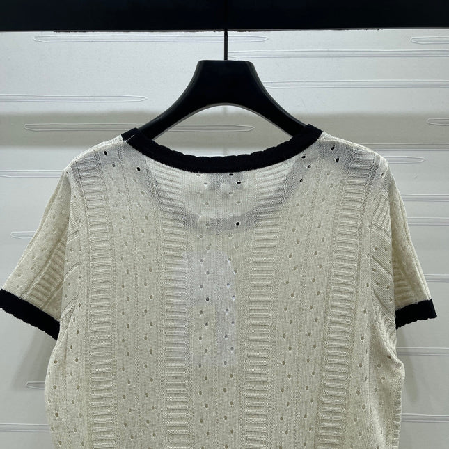 CHANEL 26S SHORT-SLEEVE KNIT TOP 1321