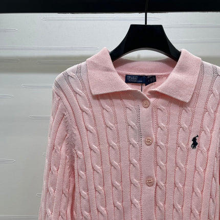 RALPH LAUREN 26S CABLE-KNIT POLO CARDIGAN 749