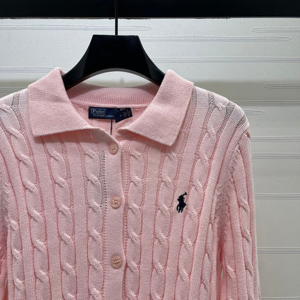 RALPH LAUREN 26S CABLE-KNIT POLO CARDIGAN 749
